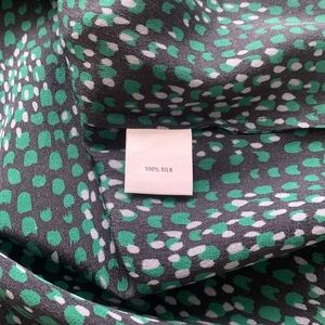 Tucker 100% Silk Dotted Blouse | XL